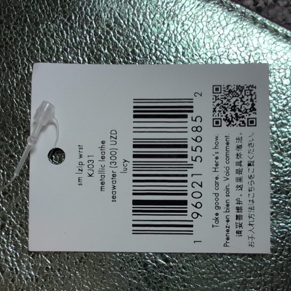 Kate Spade Small Zip Wristlet in Metallic Green NWT - Picture 7 of 7